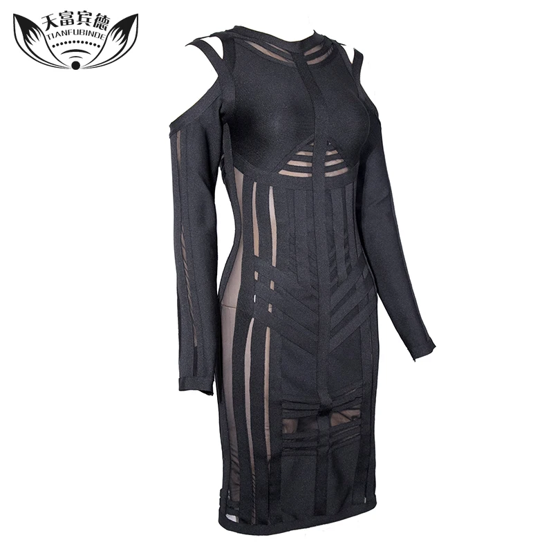 Женское платье на бретелях-спагетти элегантное Бандажное до колен с круглым