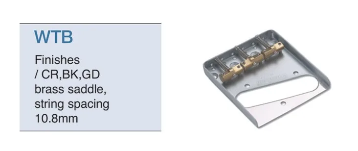 Wilkinson WTB Винтажный стиль фиксированный Tele электрогитара мост с латунными седлами TL мост хром серебро черное золото