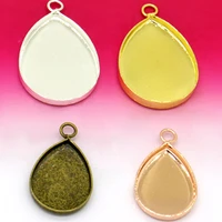 10pcs water drop pendantscharms cabochon blank base fit 1318mm 1825mm jewelry making accessories wholesale
