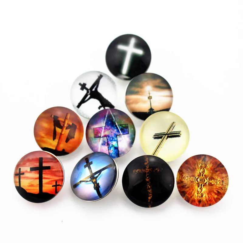2017 горячие 18 мм кнопки напечатаны крест серии стекло оснастки подвески для