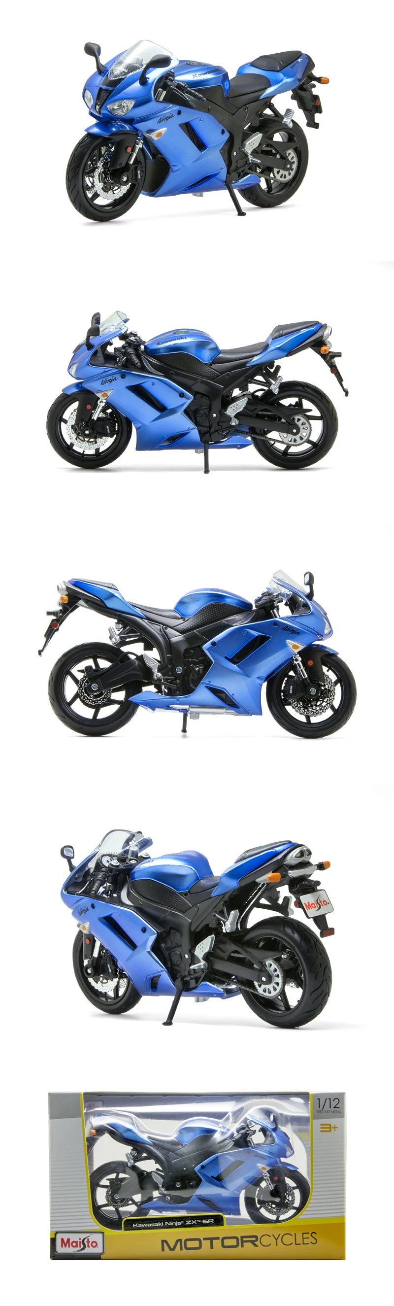 Maisto Kawasaki Ninja ZX6R синий модель мотоцикла 1:12 Масштаб мотоциклов литья под давлением металлический велосипед миниатюрный Race игрушка для Коллекция подарков