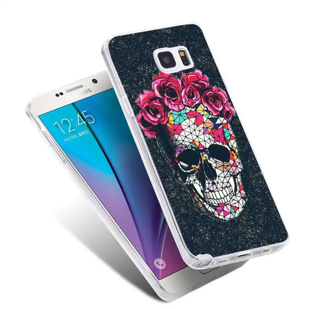 Чехол kisscase для iPhone 7 6 6s Plus 5S SE чехол с розовым черепом Samsung S6 S7 Edge Note J7 S5 мягкий из