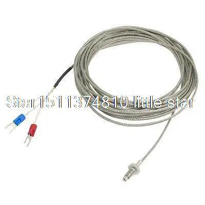 

K Type Nylon Braided 800C 6mm Screw Thermocouple Temperature Sensor 5 Meters