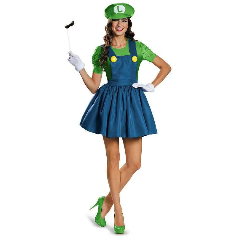 Adogirl 2017 Женский костюм для косплея Super Mario Bros. Костюм Хэллоуина супер Марио Disfraces