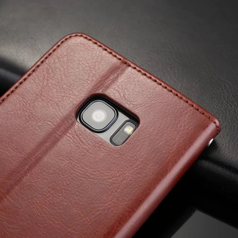 Кожаный чехол-бумажник с откидной крышкой для Samsung Galaxy S3 S4 S5 S6 S7 Edge S8 S9 Plus Note 8 A3 A5 A7 J3