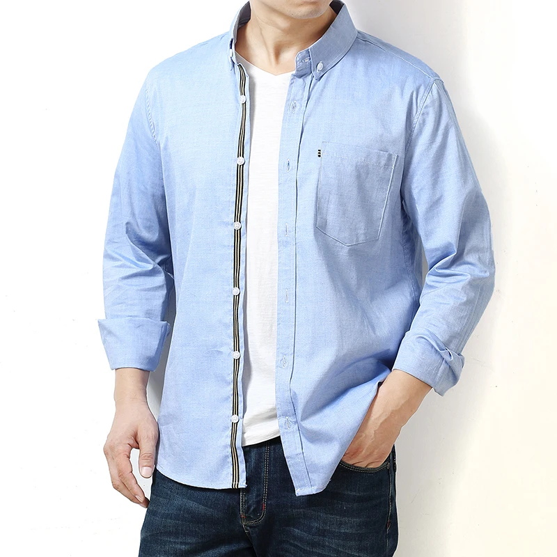 Рубашка мужская хлопковая в клетку классическая сорочка с длинным рукавом