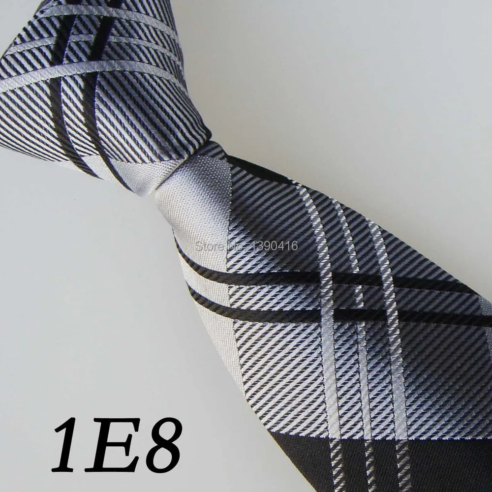 2018 Latest Style Men Tie Set Silver Gray/Black/White Grid Stripe Design/Fashion/Moda/Casual Dress/Groom Bestman Necktie For | Аксессуары