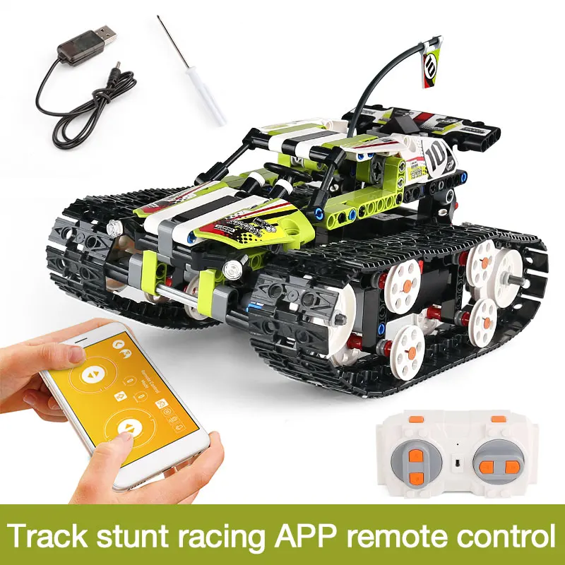 20033 Technic серия Радиоуправляемый трек с дистанционным управлением гоночный автомобиль набор совместим с 42065 строительными блоками кирпичи развивающие игрушки