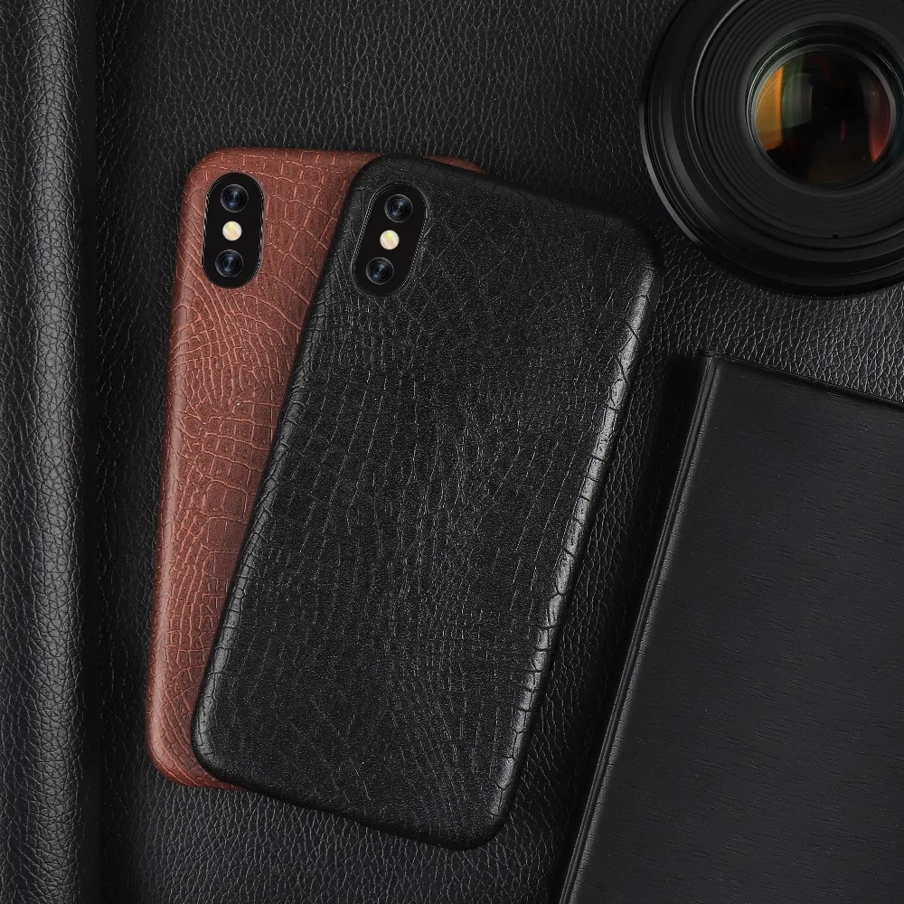 Роскошный чехол для iPhone 7 8 Plus X 11 12 Pro Max с крокодиловой текстурой телефона задняя