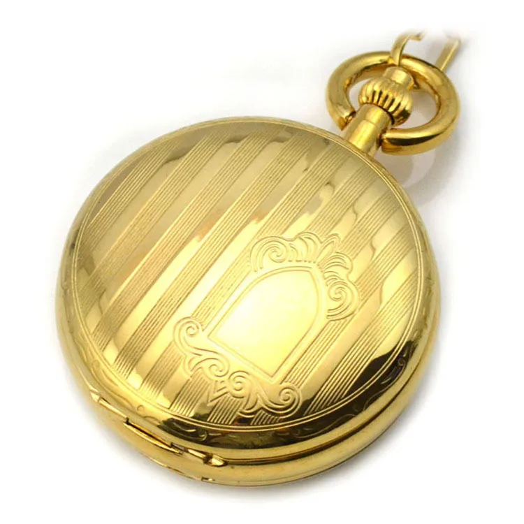

Golden Antique Skeleton Pocket Watch Mechanical Hand Wind Pocket & Fob Watch Women's Pocket Watch Pendant relogio de bolso Gift