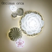 modern chinese lotus ceiling lamp living room bedroom balcony aisle restaurant led decorative lotus ceiling lamp free shipping