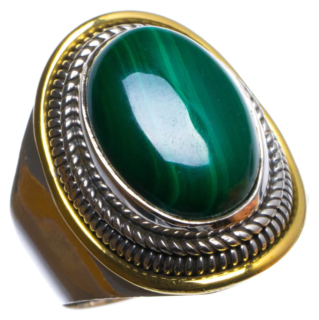 Natural Malachite Handmade Unique 925 Sterling Silver Ring US size 7 X3022 | Украшения и аксессуары