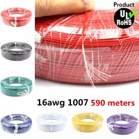 590 meters a roll flexible stranded of 16awg 10 colors ul1007 od 2 4mm environmental pvc electronic wire dhl shipping