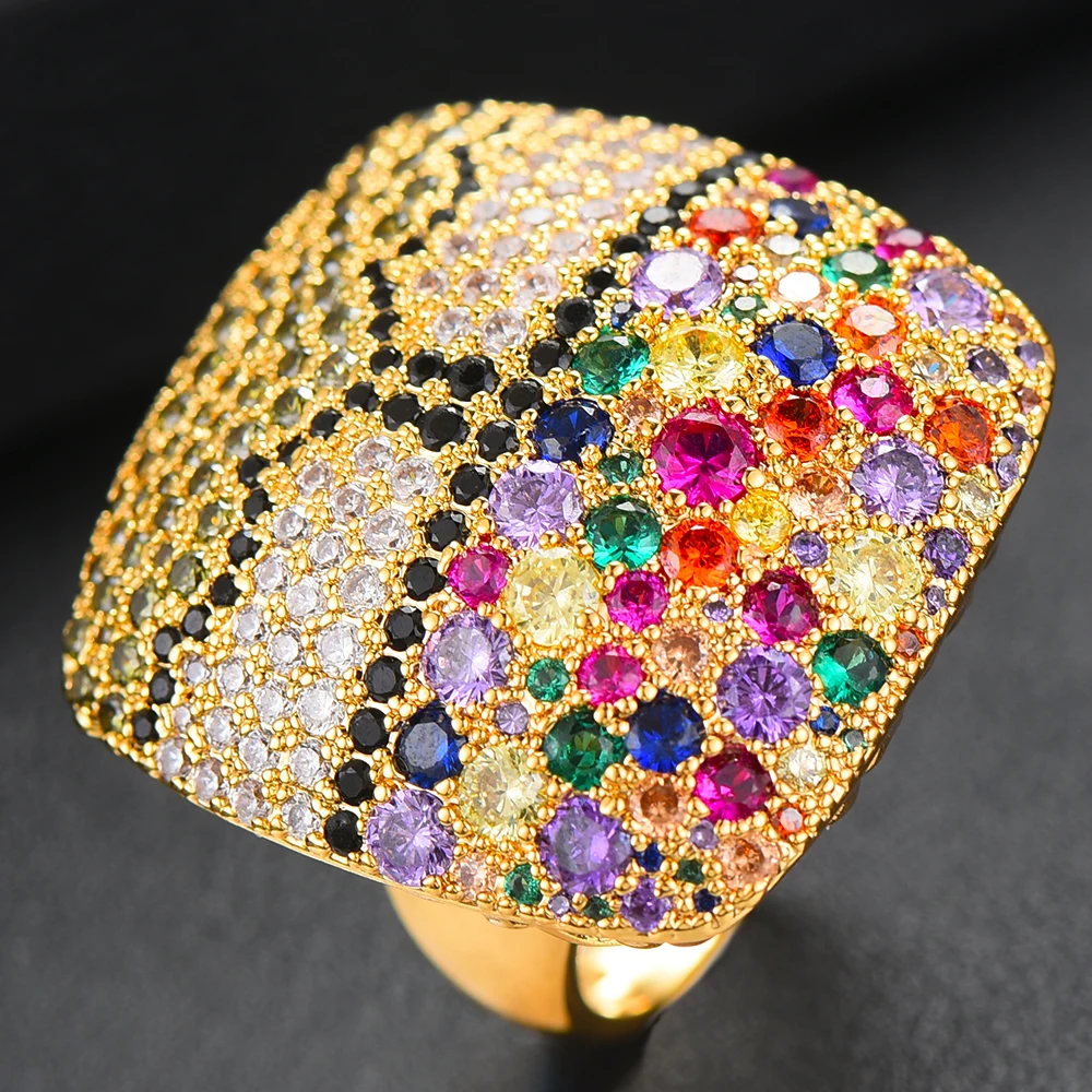 Женский набор украшений GODKI многоцветные квадратные серьги с кристаллами полный