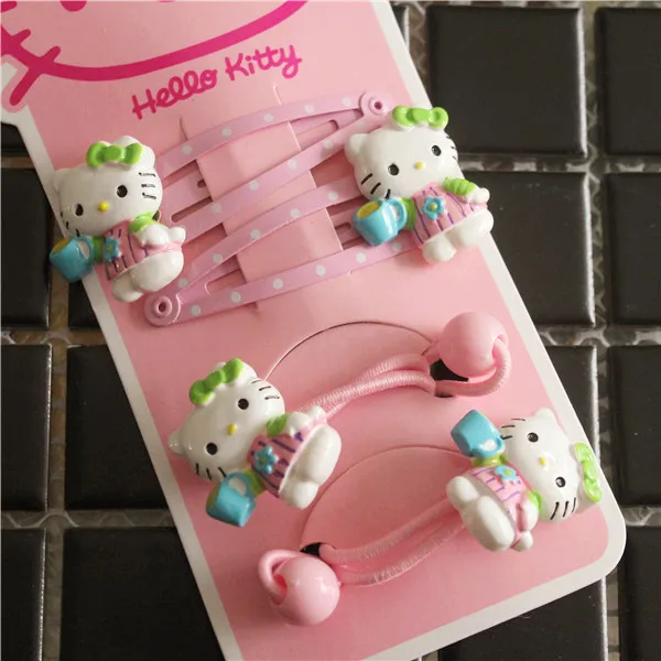Модные детские головные уборы, Элегантные Заколки для волос hello kitty, резинки, резинки, аксессуары для волос, заколки резинки для волос для детей - Цвет: 1