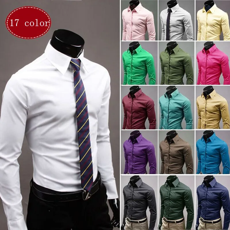 Рубашка мужская с длинным рукавом х/б есть большие размеры|brand men shirts|camisa masculinafashion