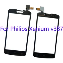 Черная передняя панель сенсорный экран для Philips Xenium v387