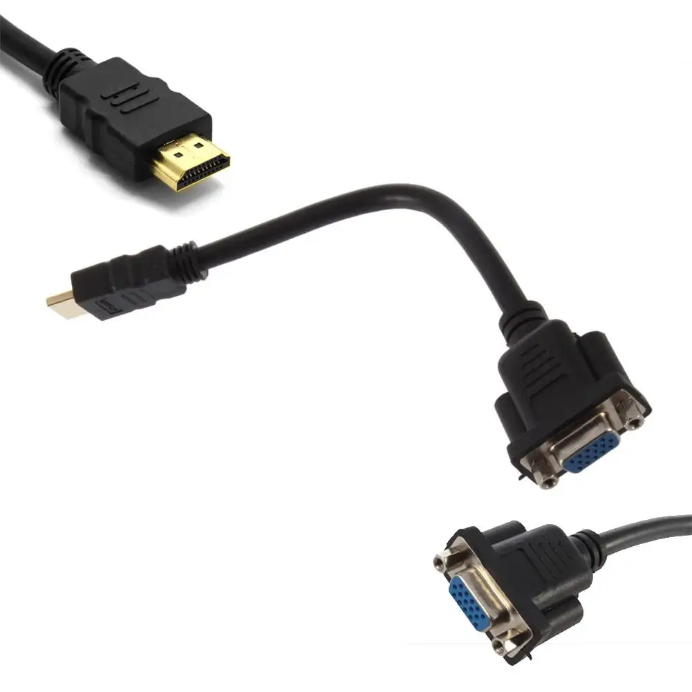 D-SUB 15 Pin M/F HDMI папа к VGA гнездовой разъем адаптер конвертер кабель Прямая поставка