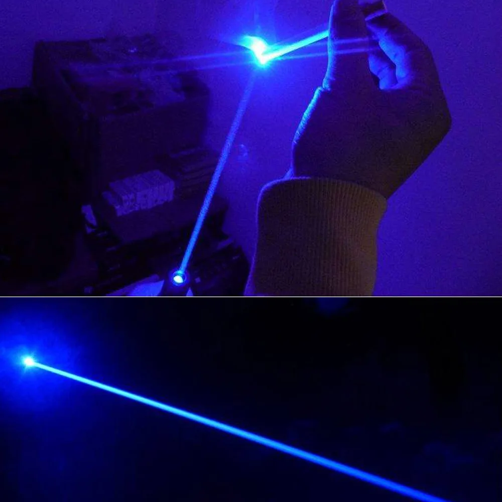 Мощная фокусируемая Синяя лазерная указка CWLASER 1 Вт 301 нм () с замком и защитными