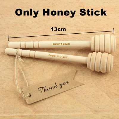 Honey Stick 10 шт Персонализированная мешалка для меда бар смешивающая ручка банка Ложка деревянная Диппер медовая палочка Свадебная вечеринка для подарка подарок для детского душа - Цвет: Honey Stick