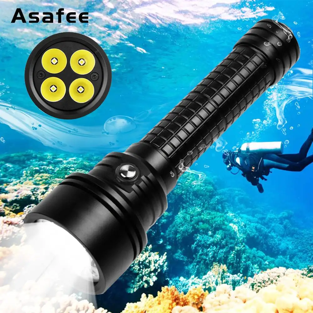 Asafee DIV15S мощный Дайвинг светильник фонарь 3800 люмен 4 шт. Cree XPL-V3 светодиодный магнитный переключатель профессиональный дайвинг вспышка светильник