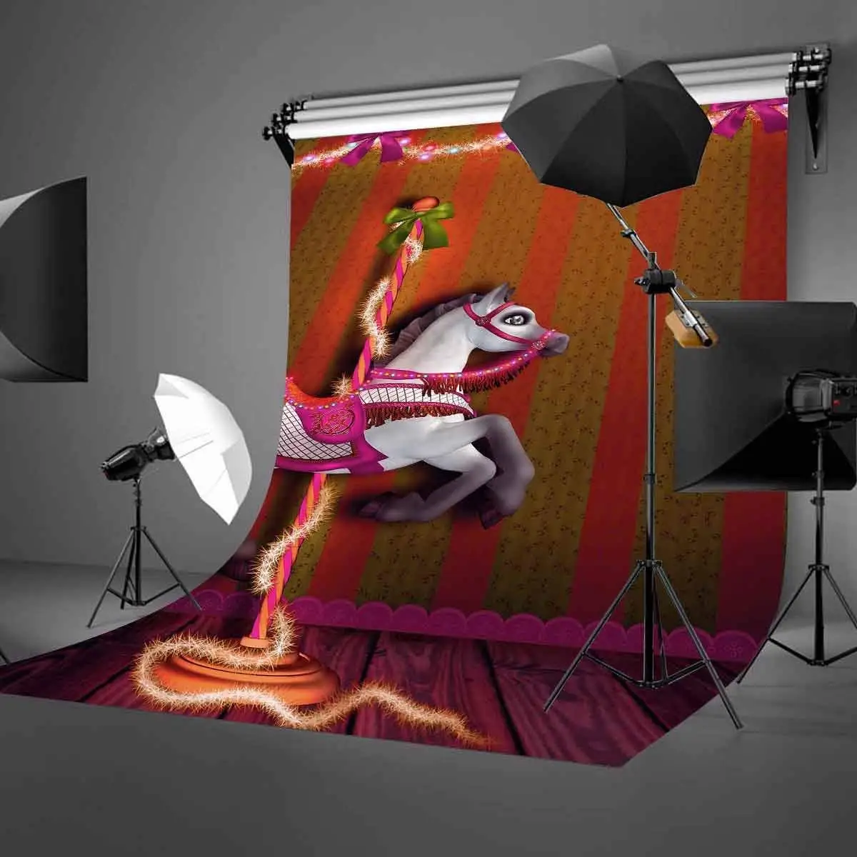 5x7ft фон в виде карусели Happy Карусель для детей вечерние фотосъемки с изображением