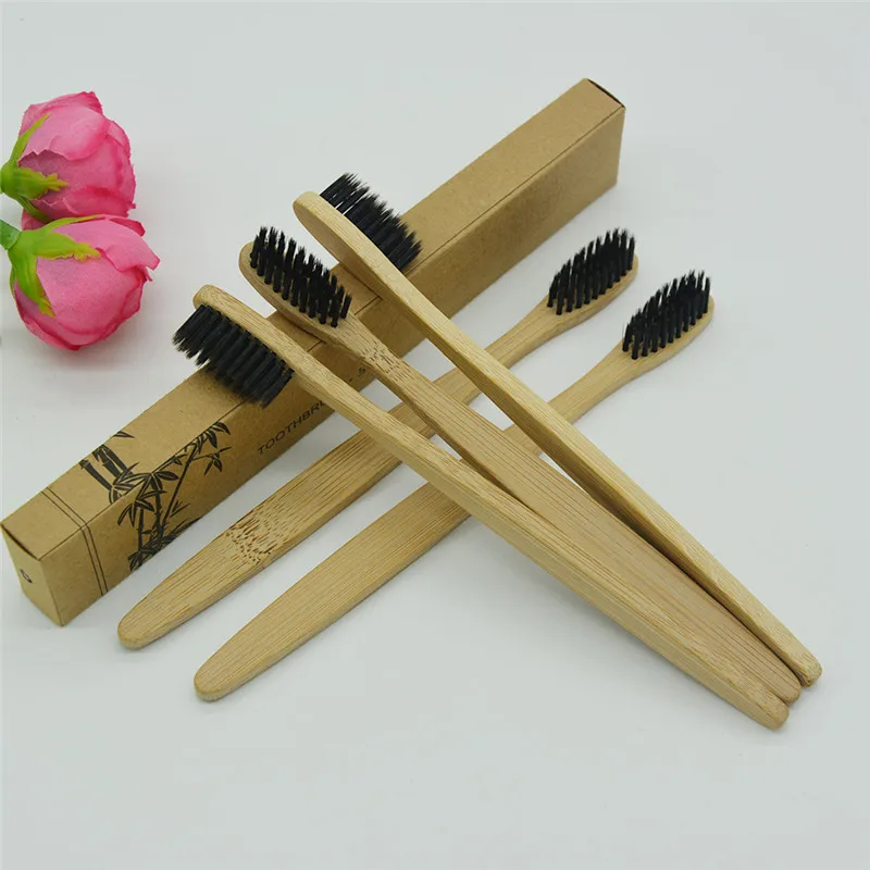 

Экологичная бамбуковая зубная щетка для ухода за полостью рта, зубные щетки, ЭКО Мягкая натуральная ручка для щетки бамбук