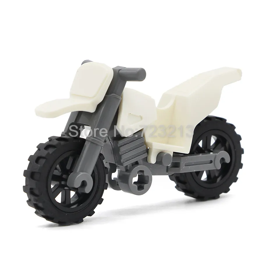 Harley Moto Одиночная транспортных средств аксессуары для мотоциклов MOC части военный спецназ город строительные блоки модель игрушки для детей - Цвет: G