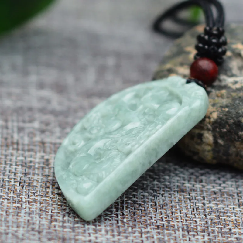 Прямая поставка натуральный нефритовый кулон AAA Jadeite 3D Ручная работа резной