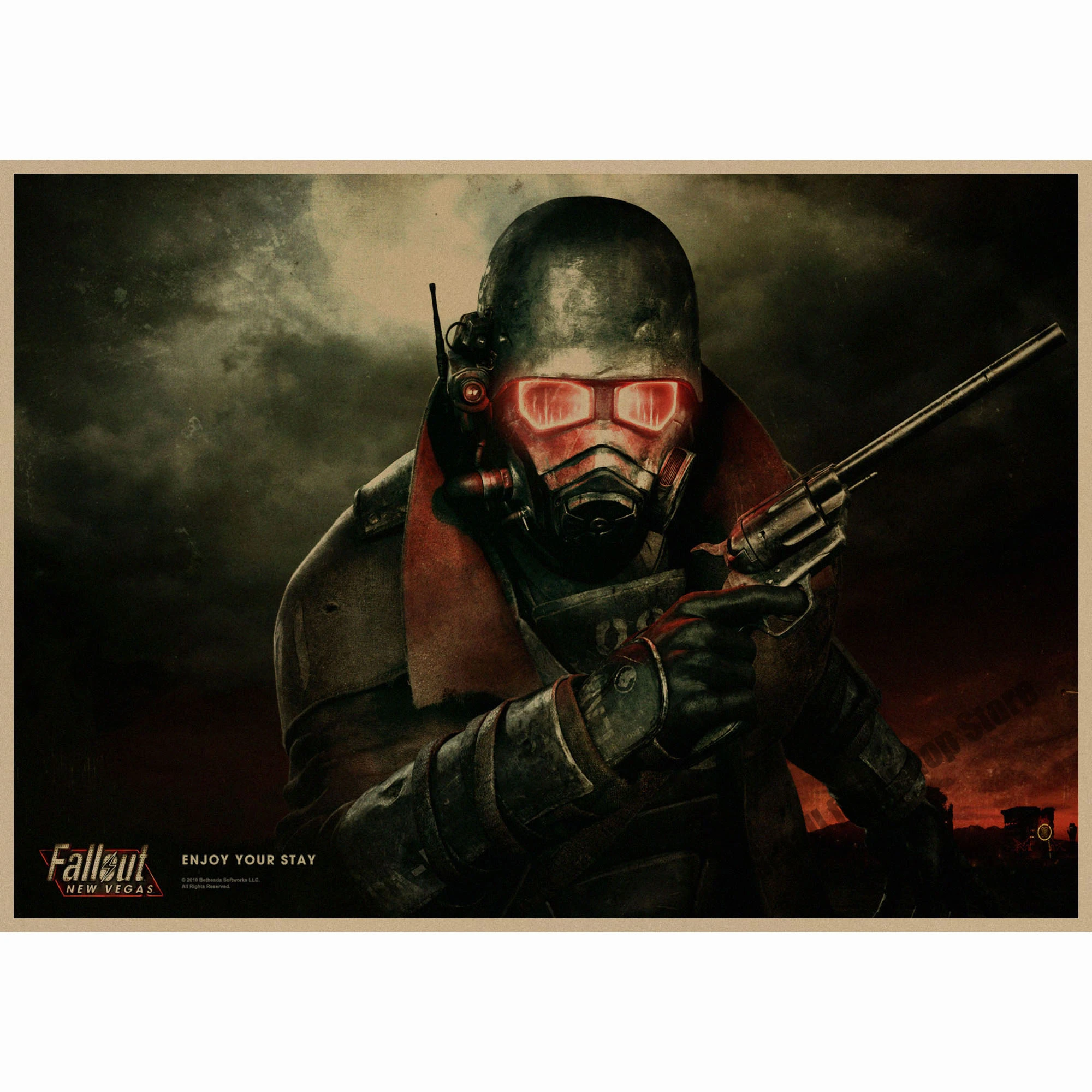 Фиолетовый Fallout 3 4 Игра ретро плакат, крафт-бумага для бара кафе домашний декор живопись Наклейка на стену - Цвет: Фиолетовый