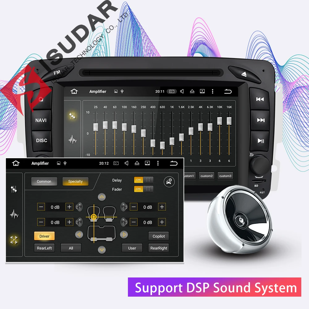 Isudar 2 Din Авто Радио Android 9 для Mercedes Benz/CLK/W209/W203/W208/W463/Vaneo/Viano/Vito автомобилей