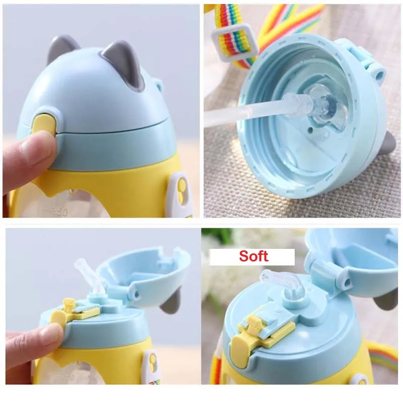 400 мл детская чашка для питья с соломинкой без бисфенола А детские бутылочки
