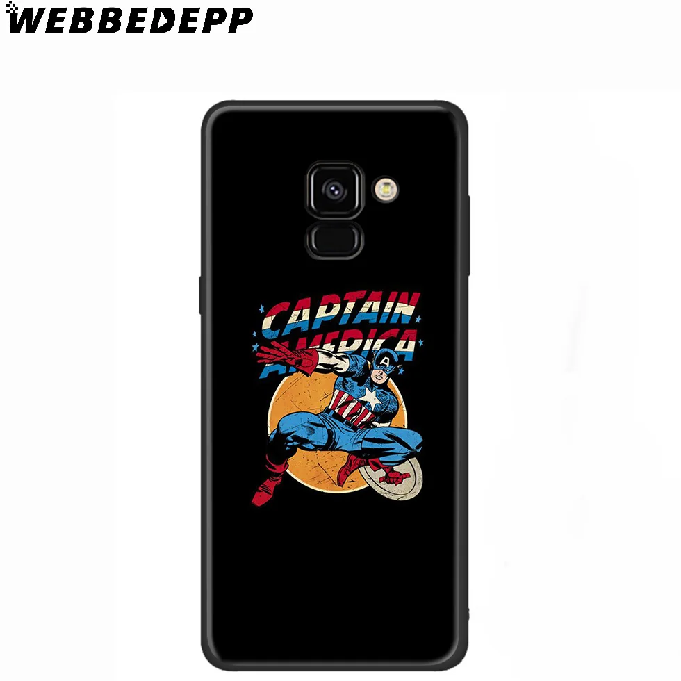 WEBBEDEPP Captain America Caps силиконовый чехол для Samsung Galaxy A3 A5 A6 A7 A8 A9 A10 A20 A30 A40 A50 A70 M10 M20 M30 |