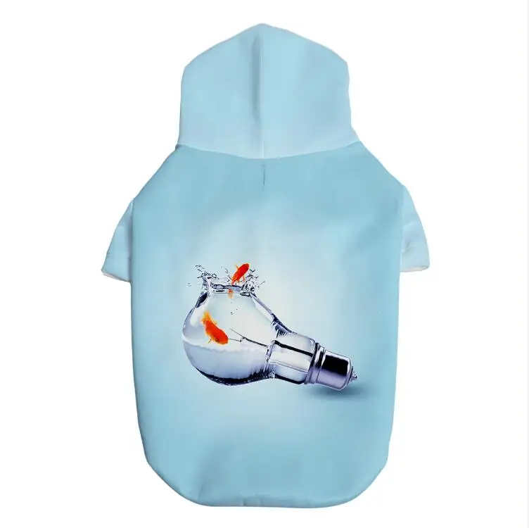 Light Bulb goldfish 3D толстовки для собак теплые лампочки изображения толстовки для собак костюм для кошек Косплей Apparels для собак, кошек, щенков зимняя одежда - Цвет: Light Bulb goldfish
