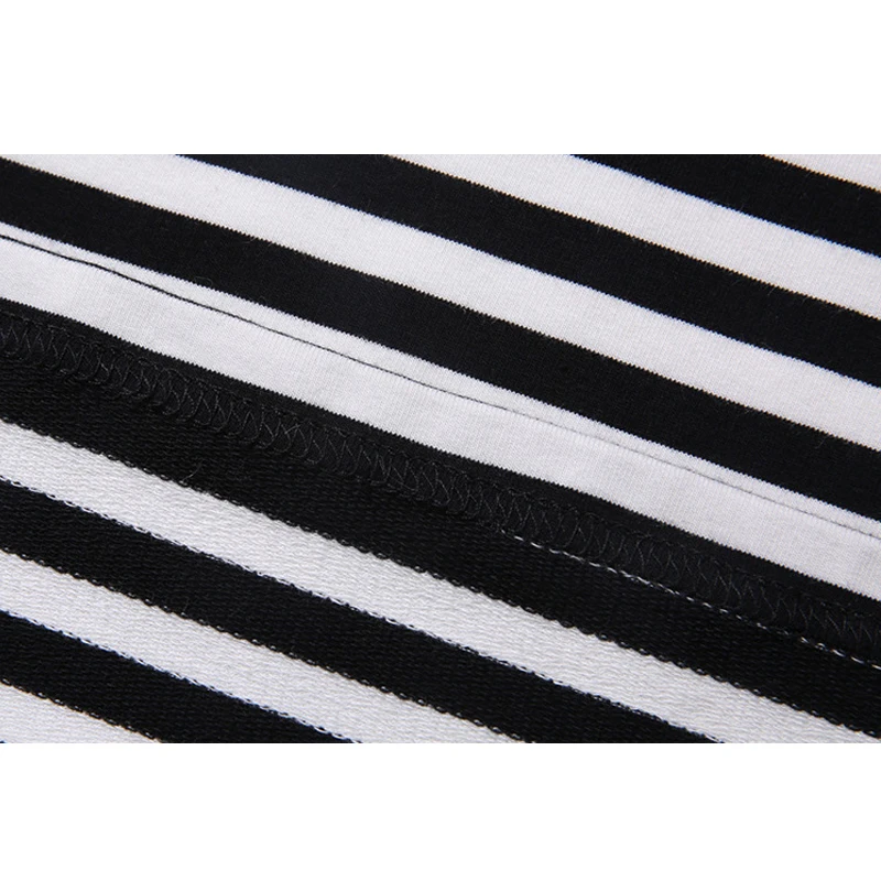 Летнее платье с длинным рукавом в полоску Женские повседневные эластичные