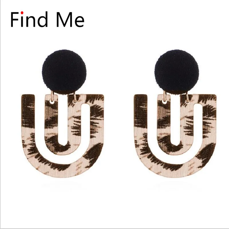 Find Me 2019 новые модные роскошные висячие серьги в стиле бохо с леопардовым принтом