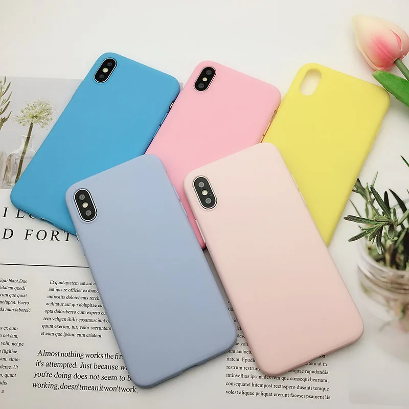 Матовый мягкий чехол из ТПУ карамельных цветов для iPhone 8 7 Plus 6 6s 5 дюймов