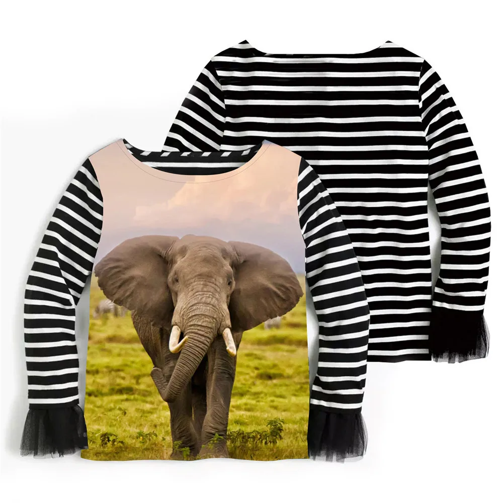 Рубашка с длинным рукавом и круглым вырезом для девочек | Мать ребенок