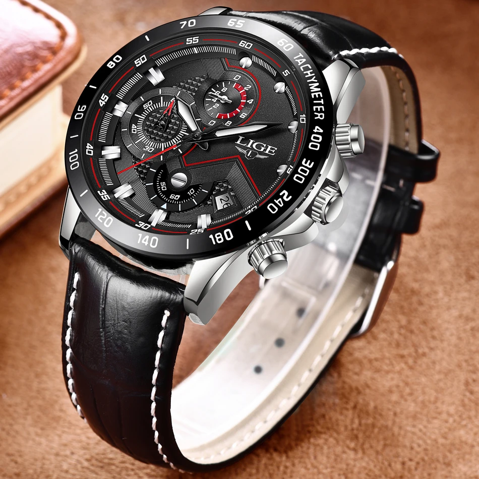 Мужские часы Relojes Hombre, новинка, мужские часы LIGE, топ класса люкс, брендовые модные золотые кварцевые часы, мужские кожаные военные спортивные водонепроницаемые часы