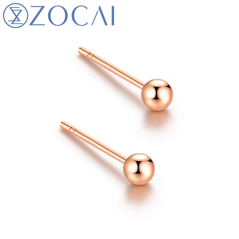 Женские серьги из розового золота диагональю 18K гвоздики с тиснением Au750 E00992|stud