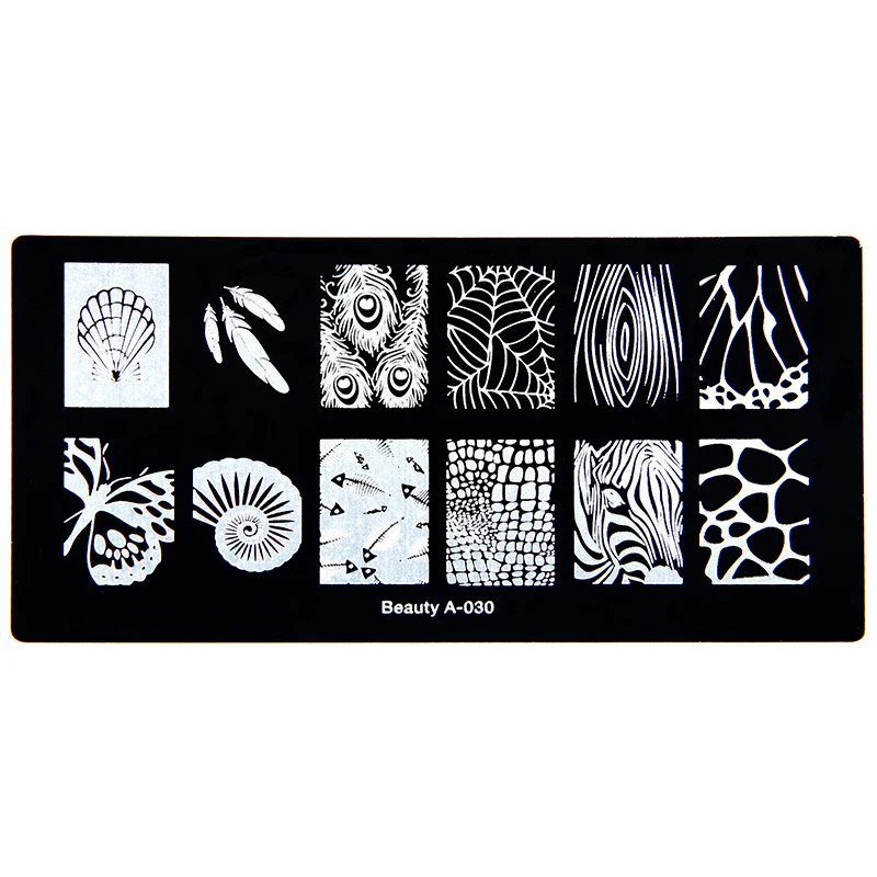 6*12 см ногтей трафарет пластины для штамповки геометрический Бабочка шаблоны