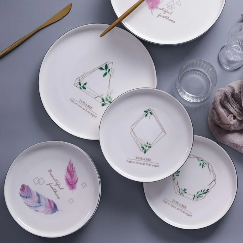 2 шт. керамические тарелки для суши 8 дюймов|Блюдца и тарелки| |