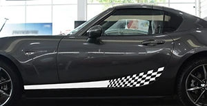 gloss white 2 шт. Гольф сетка Стайлинг полоса графический винил личный охлаждающий гоночный боковой двери автомобиля стикер для MAZDA MX-5 - Название цвета: gloss white