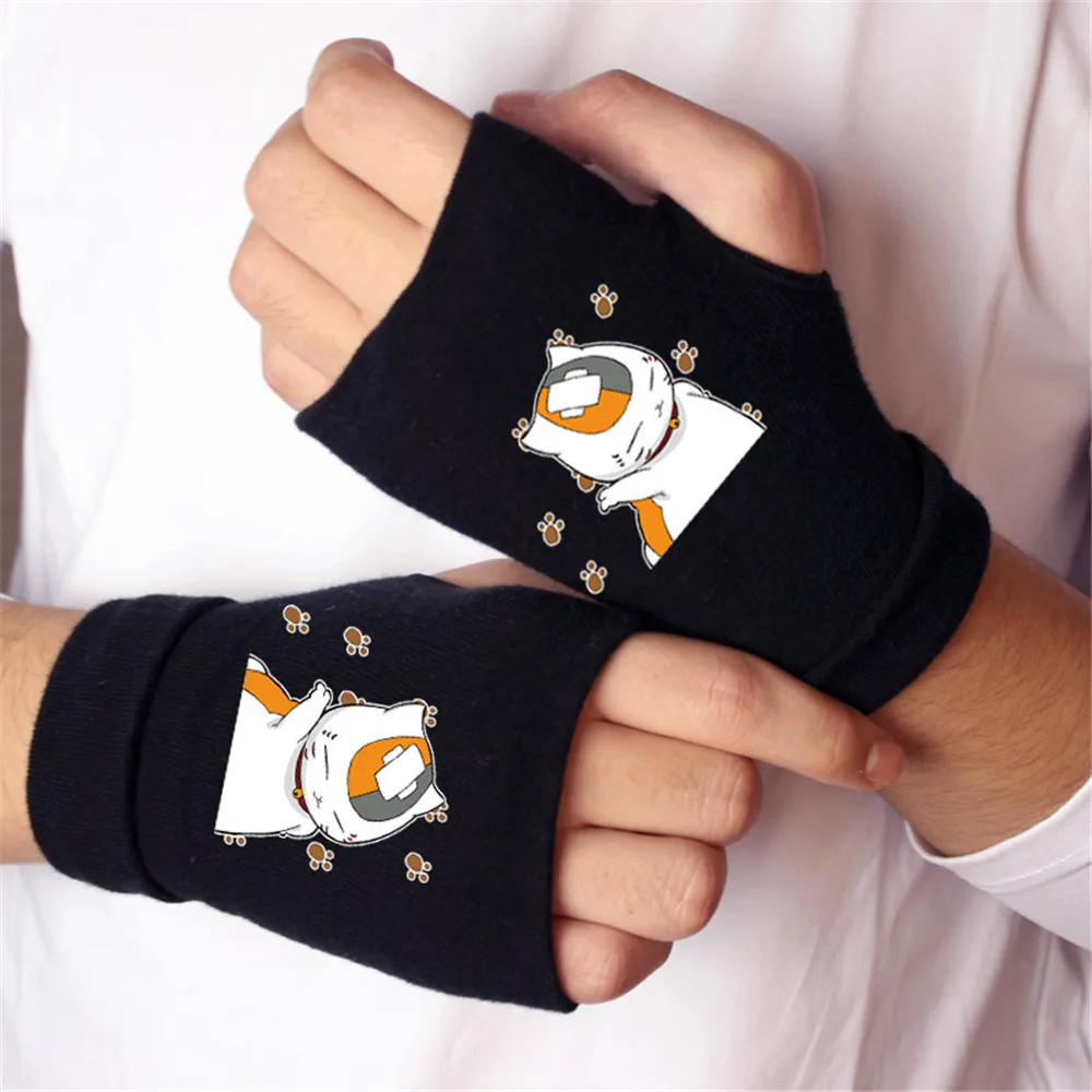 Синий Аниме атака на Титанов Madara cat Finger Хлопковые вязаные наручные перчатки варежки для влюбленных аниме аксессуары косплей перчатки без пальцев - Цвет: Синий