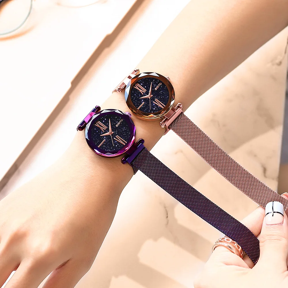 Часы женские Кварцевые водонепроницаемые под розовое золото с браслетом |