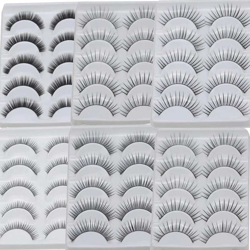 5 пар Накладные ресницы натуральные чистые накладные ручной работы черный терьер