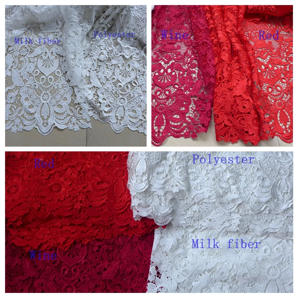Кружевное платье La Belleza белое/синее/Красное/винное с вышивкой|wine lace fabric|fashion fabriclace