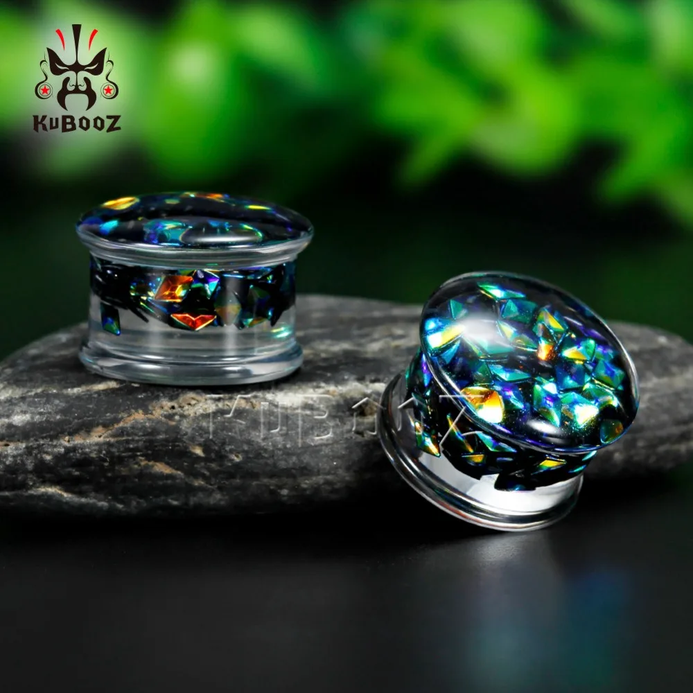 KUBOOZ, пирсинг ушей, акриловое седло, прозрачная пробка, тоннель, носилки, ювелирные изделия для тела, манометры, расширители, серьги для женщин и мужчин, 0 г, 00 г
