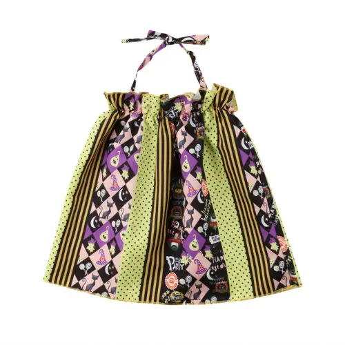 2018 New Toddler Halloween Dress Kid Baby Girl Strap Halter Series Evening Party Infant Outfit Children Sundress | Детская одежда и