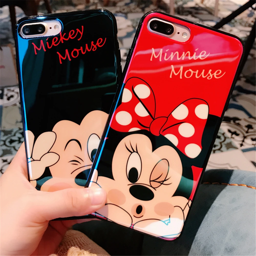 Роскошные Blue-Ray поверхности Микки и Минни Маус чехол для телефона iPhone 7 6S 6 Plus ТПУ